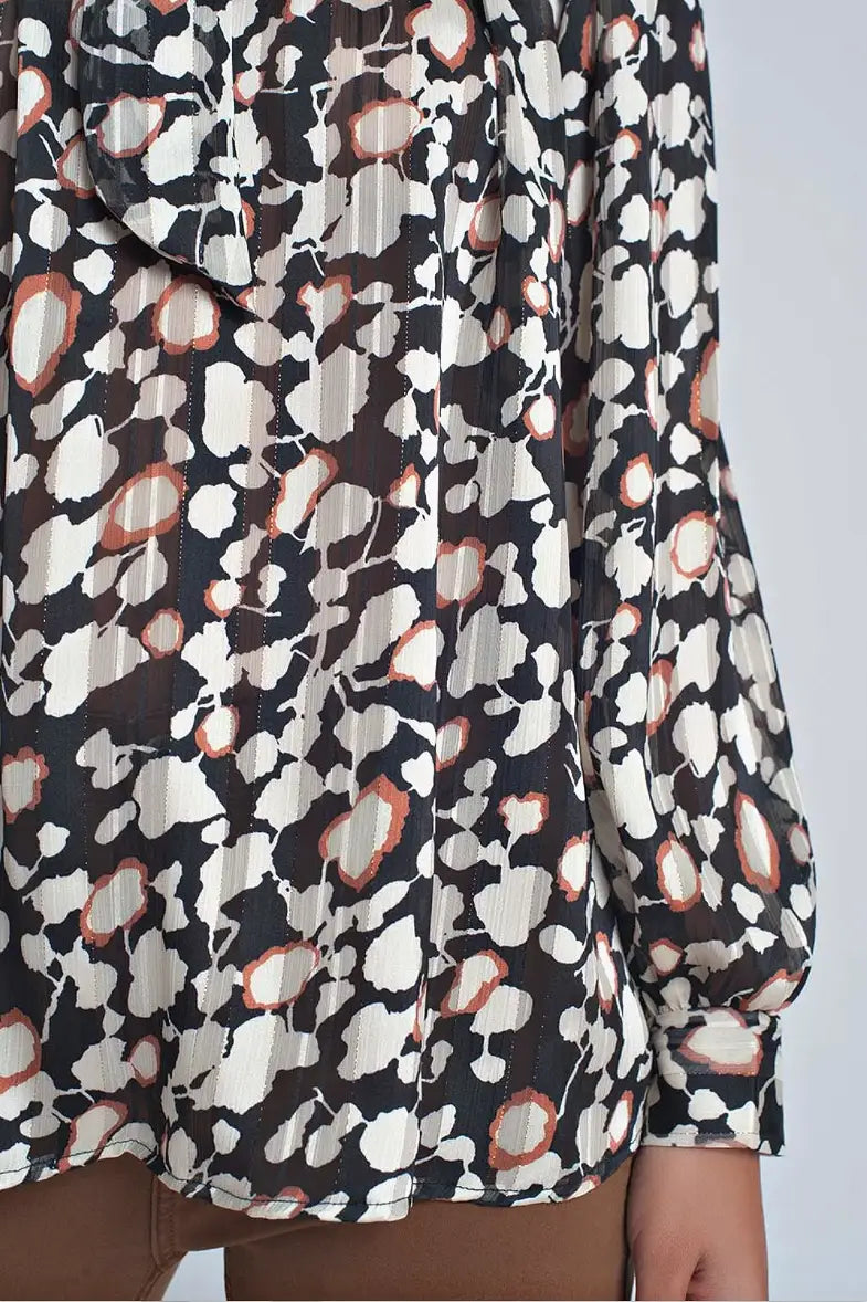 Multi Color Top with Flowy Sleeves - Tops