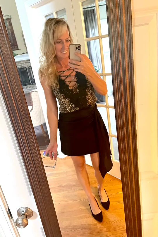 Lace Animal Print Cami - Tops