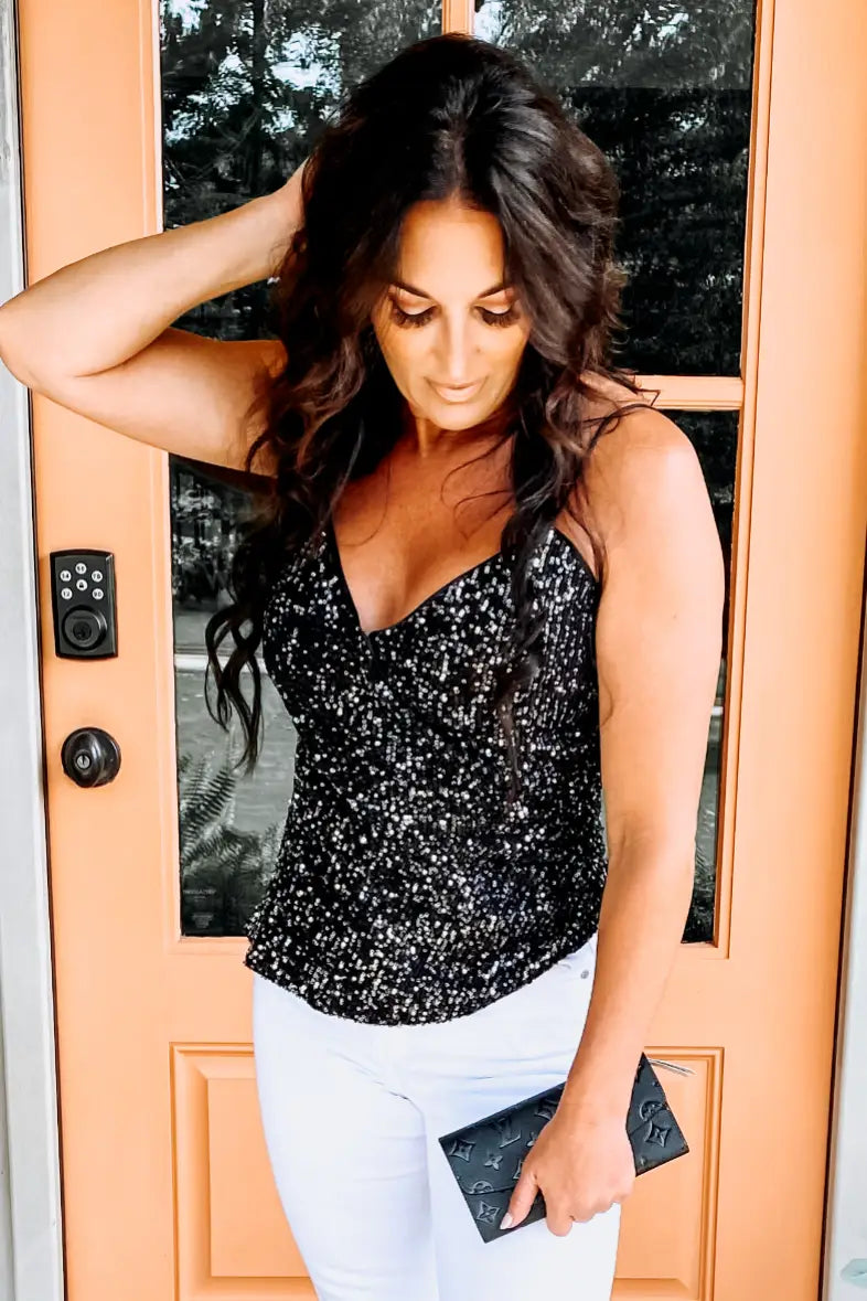 Girls Night Shining Star Sequin Cami Top - Tops