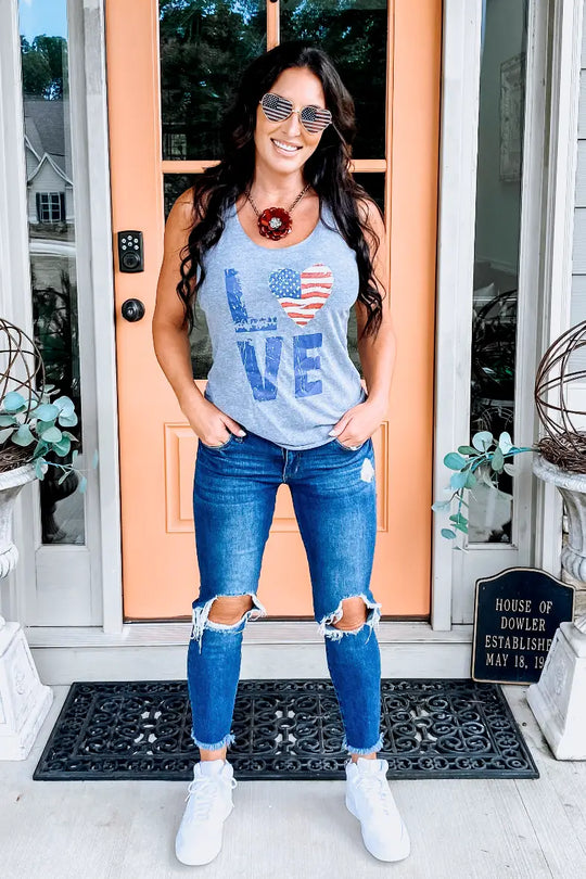 LOVE USA TANK *Exclusive design by Melissa Jean - Tops