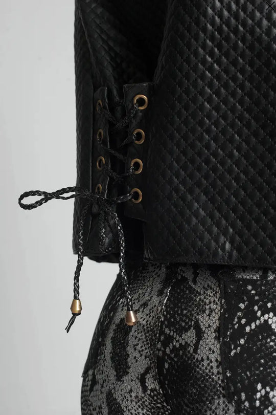 Black Faux Leather and Fur Vest - Vests