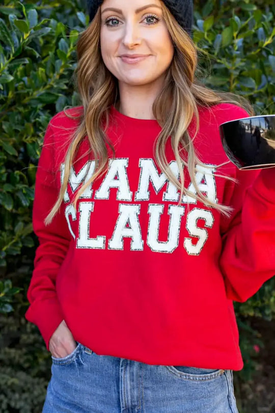 Mama Claus Red Sweatshirt - Tops