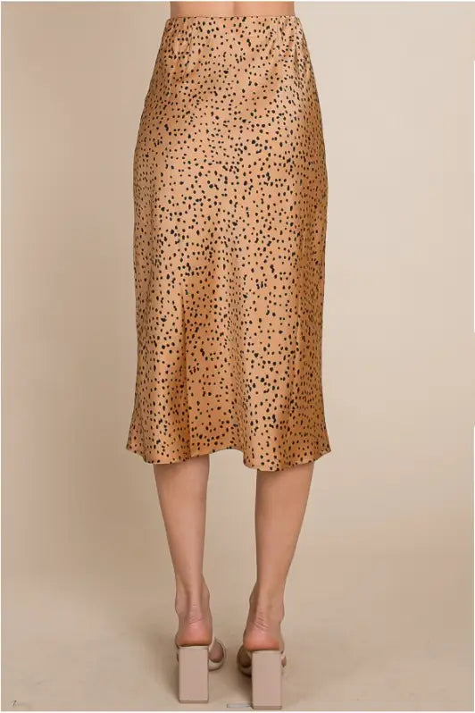 Dot Knit Print Midi Skirt - Skirts