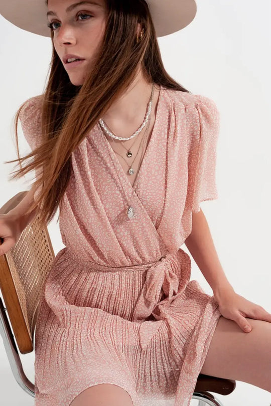 Ellie Pink Leopard Mini Dress