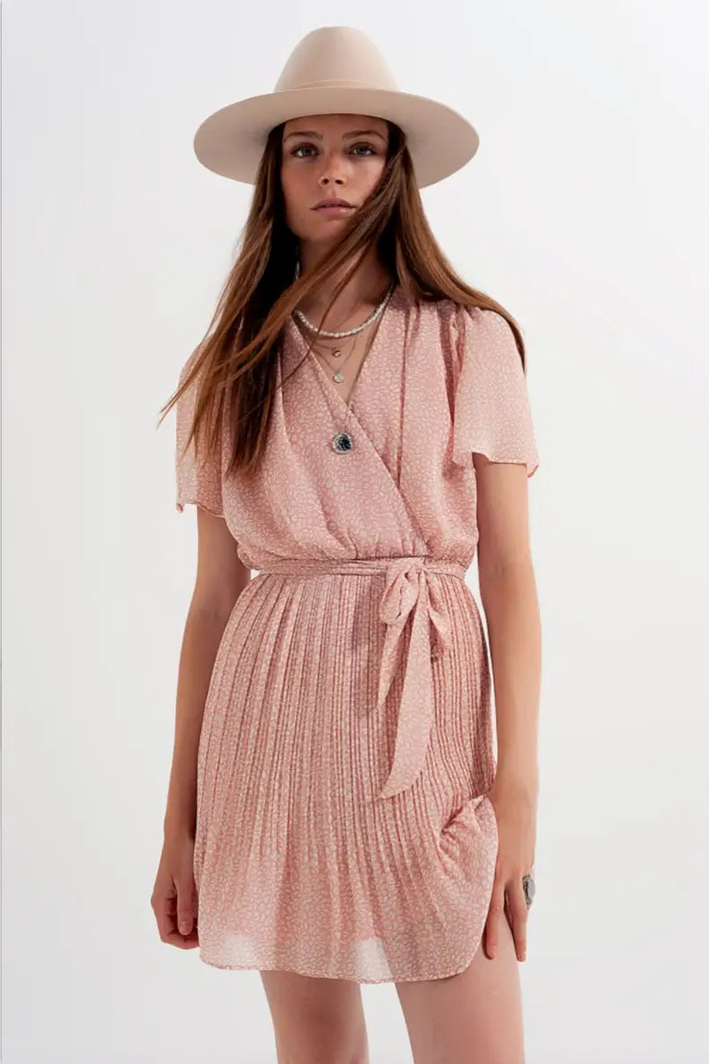 Ellie Pink Leopard Mini Dress