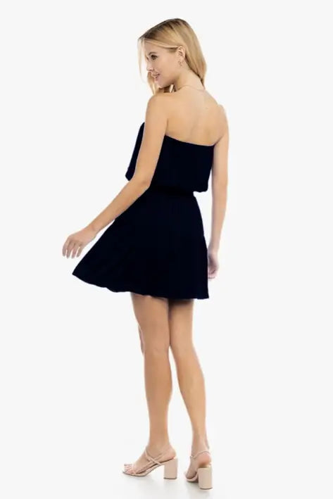Capri Black Strapless Mini Dress - Dresses