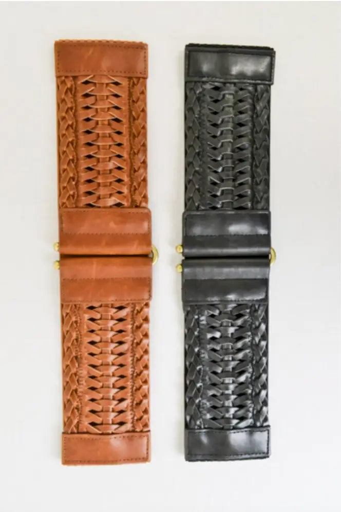 Black Braided Elastic Belt - Bags & Belts