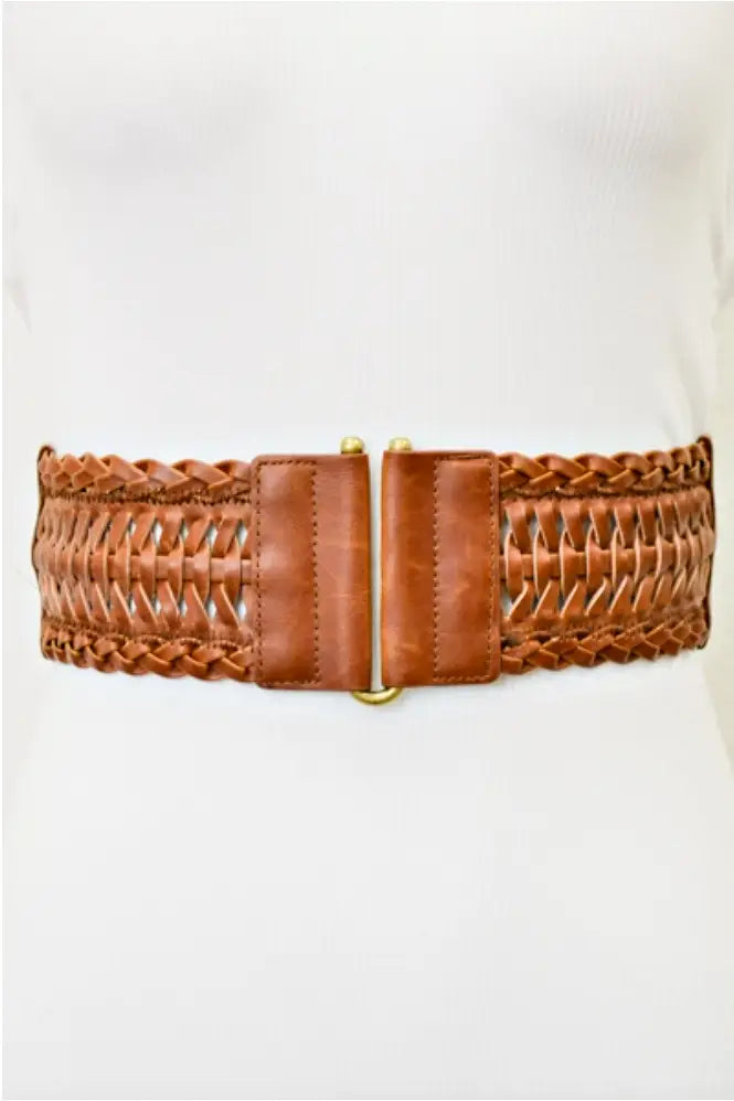 Camel Braided Elastic Belt - Bags & Belts