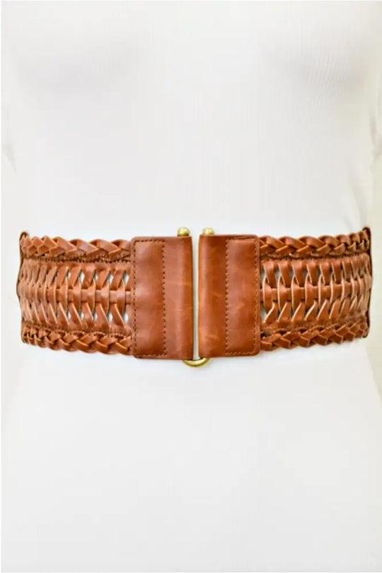 Black Braided Elastic Belt - Bags & Belts