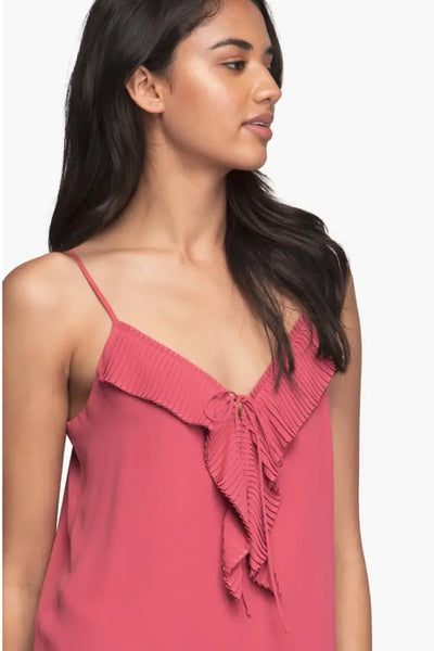 Marsala Ruffle Cami - Tops