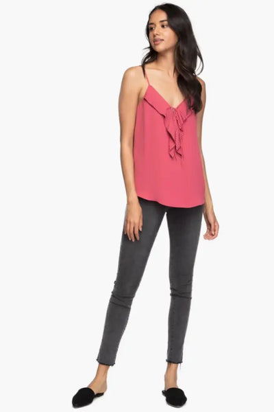 Marsala Ruffle Cami - Tops