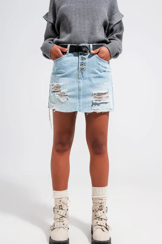 Urban Nights Denim Skirt - Bottoms