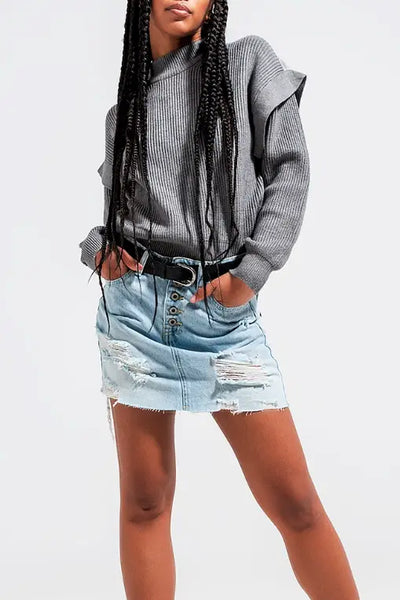 Urban Nights Denim Skirt - Bottoms