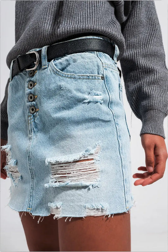 Urban Nights Denim Skirt - Bottoms