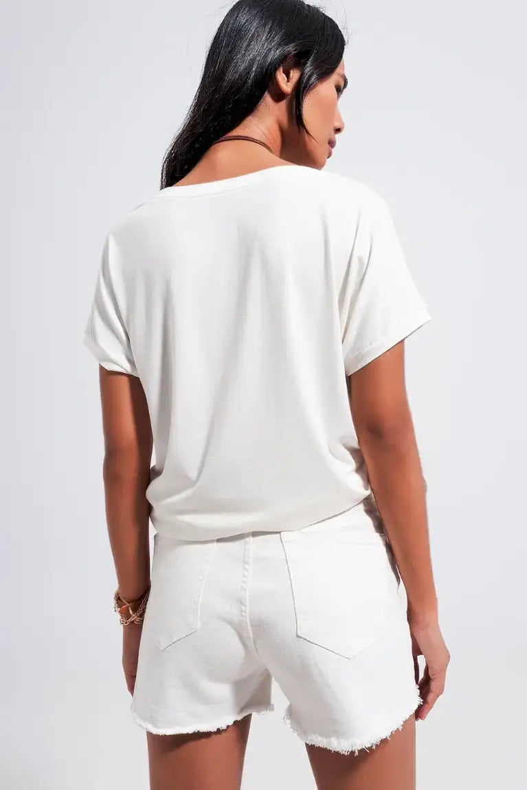 Amore Mio Boatneck Tee - ONE SIZE - Tops