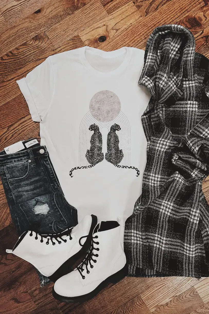 Wild One Leopard Moon Tee - Tops