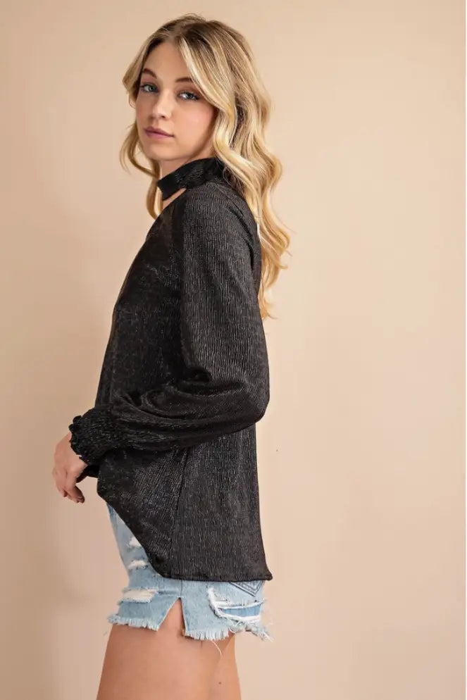 Party Girl Black Asymmetric Top - Tops