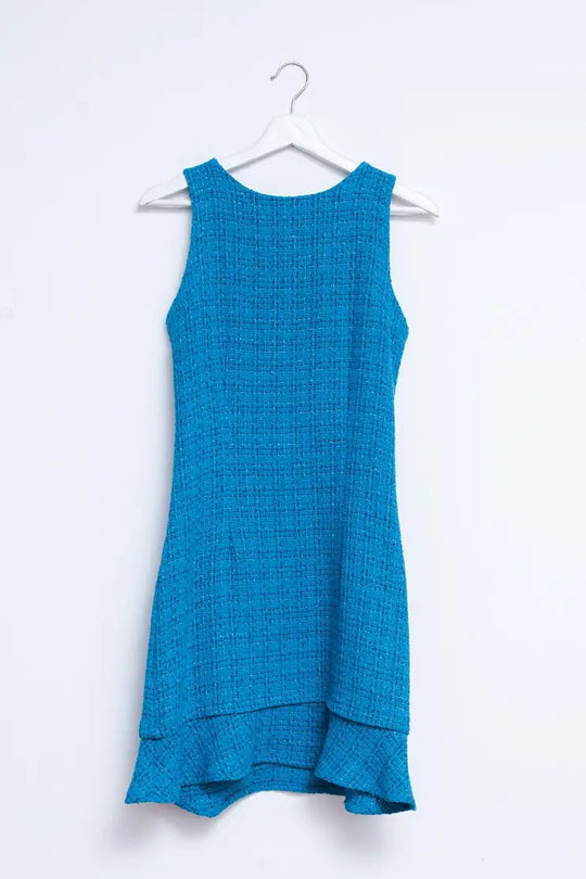 Classy Pinny Boucle Blue Dress - Dresses