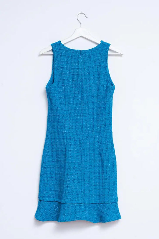 Classy Pinny Boucle Blue Dress - Dresses
