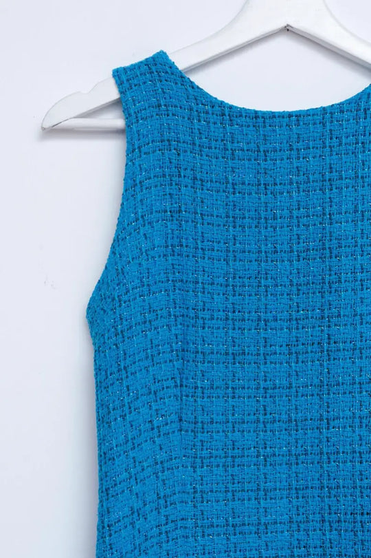 Classy Pinny Boucle Blue Dress - Dresses