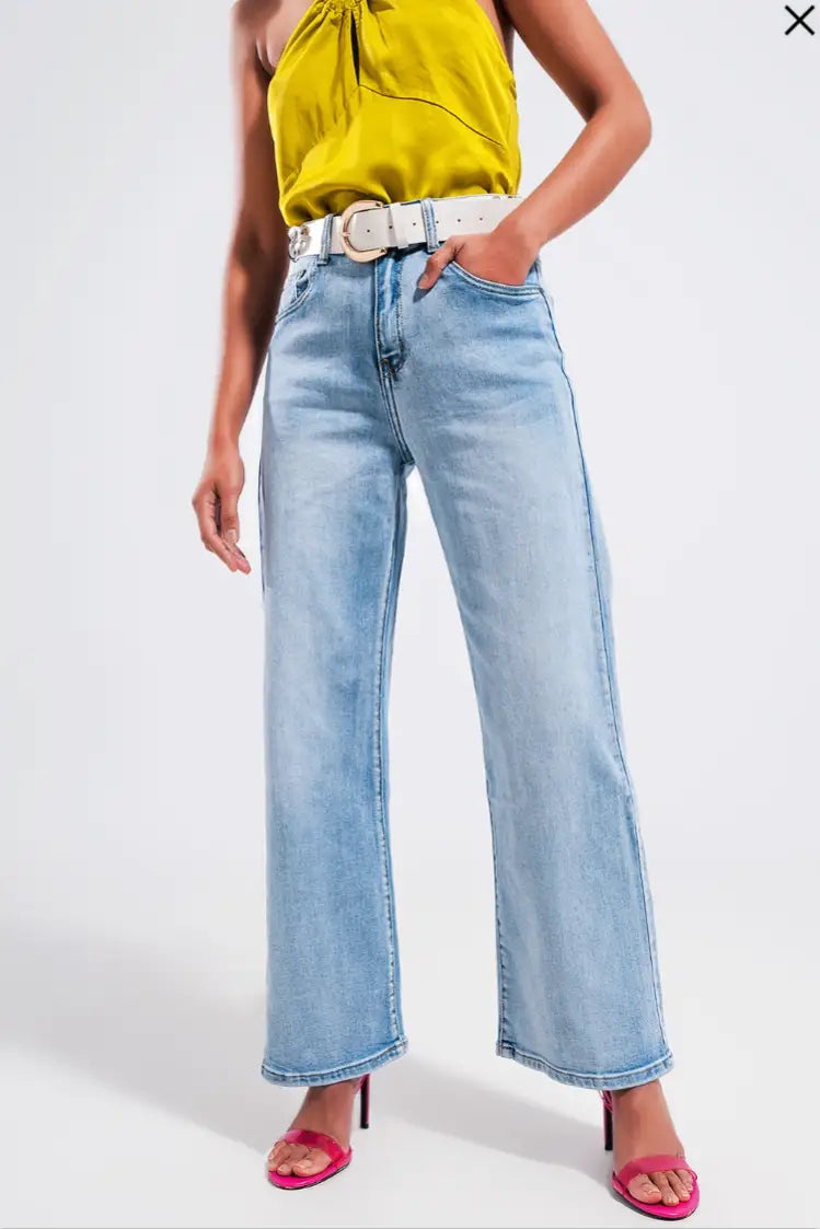Elena Jeans in Light Wash - Bottoms