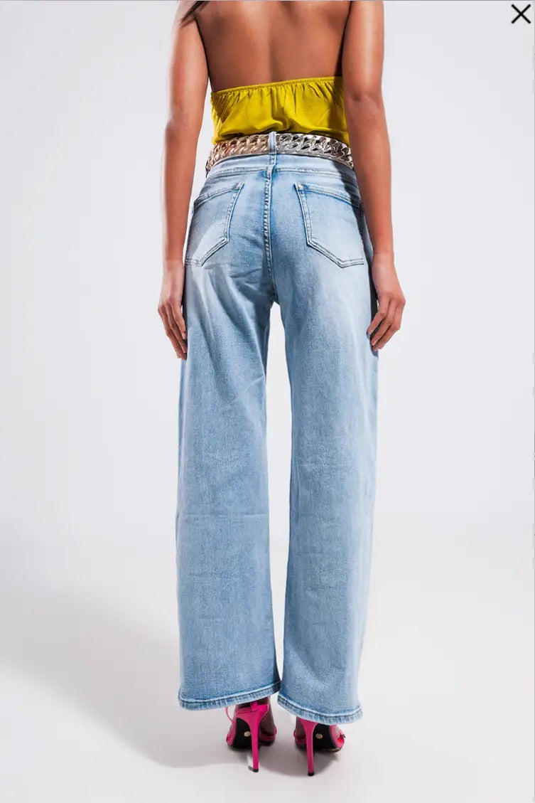 Elena Jeans in Light Wash - Bottoms