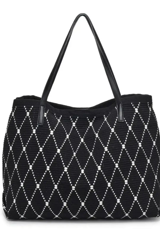 Pauline Black and White Tote Bag - Bags & Belts