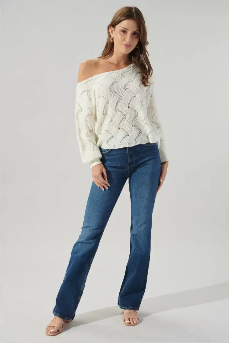 Natasha White Sweater - Shirts & Tops