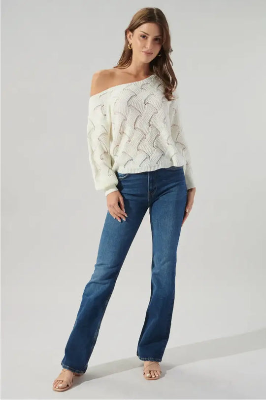 Natasha White Sweater - Shirts & Tops