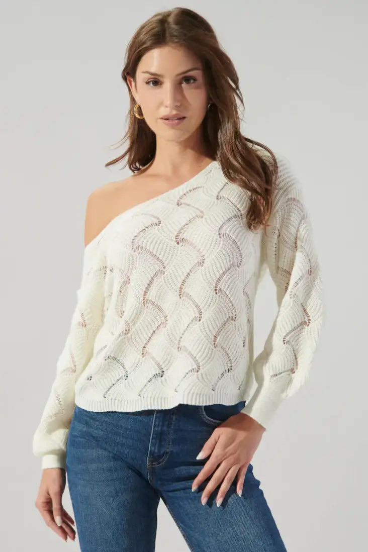 Natasha White Sweater - Shirts & Tops