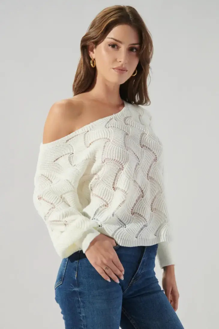 Natasha White Sweater - Shirts & Tops