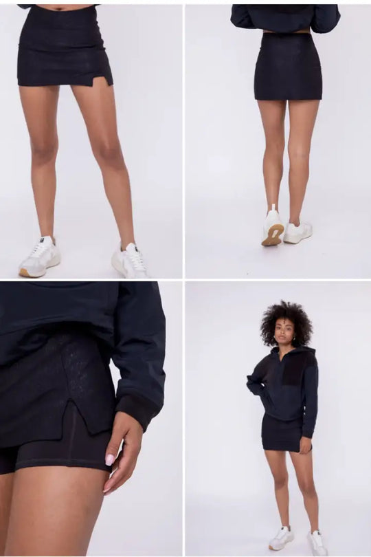 Courtside Black Mini Skort - Bottoms