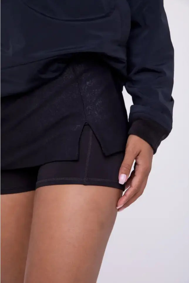 Courtside Black Mini Skort - Bottoms
