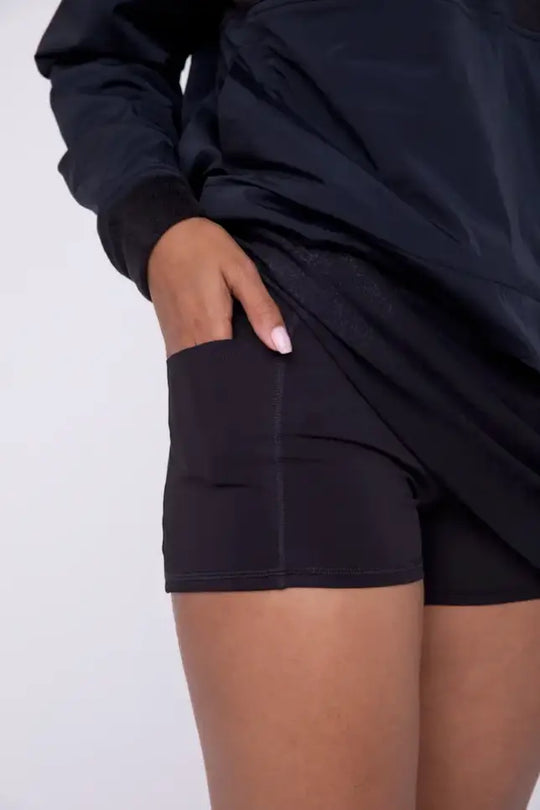 Courtside Black Mini Skort - Bottoms