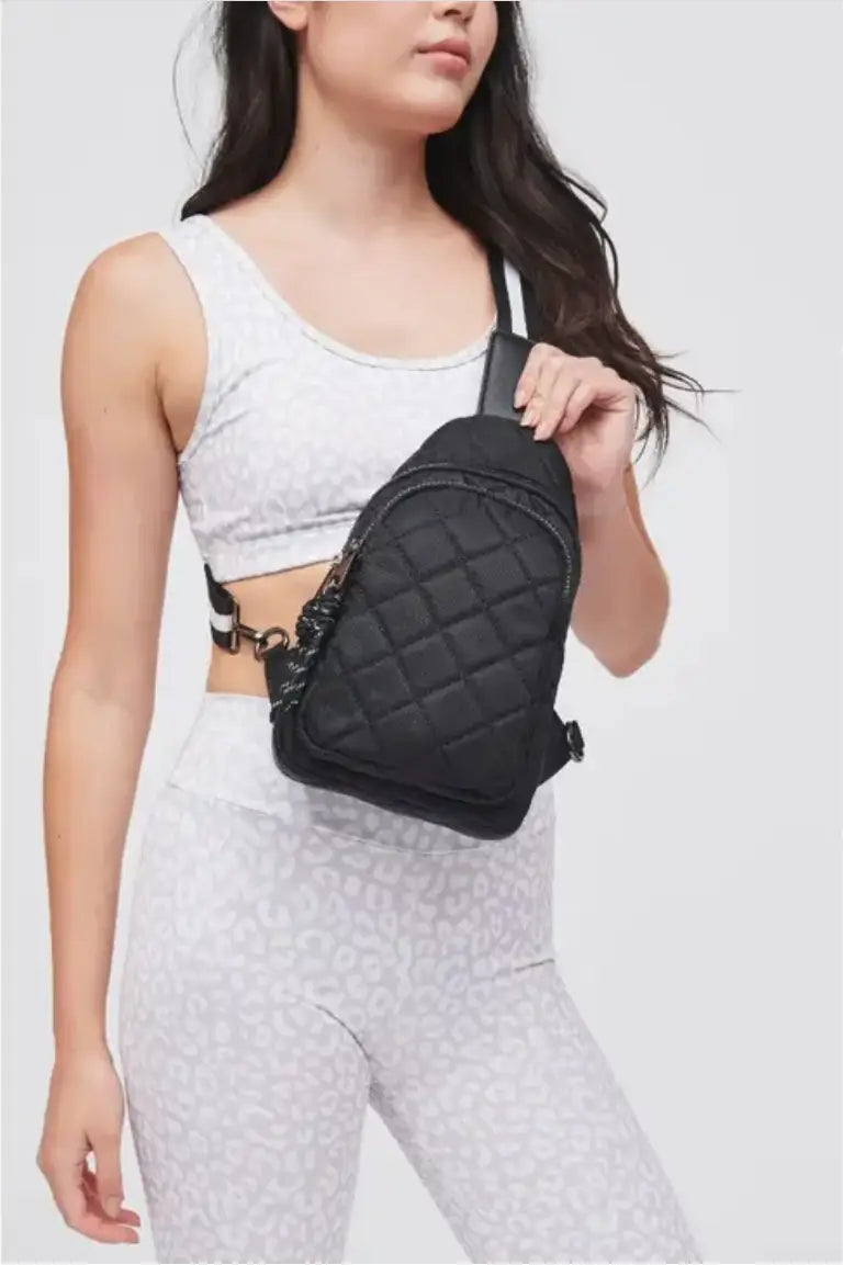 Black Quilted Sling Bag - Bags & Belts
