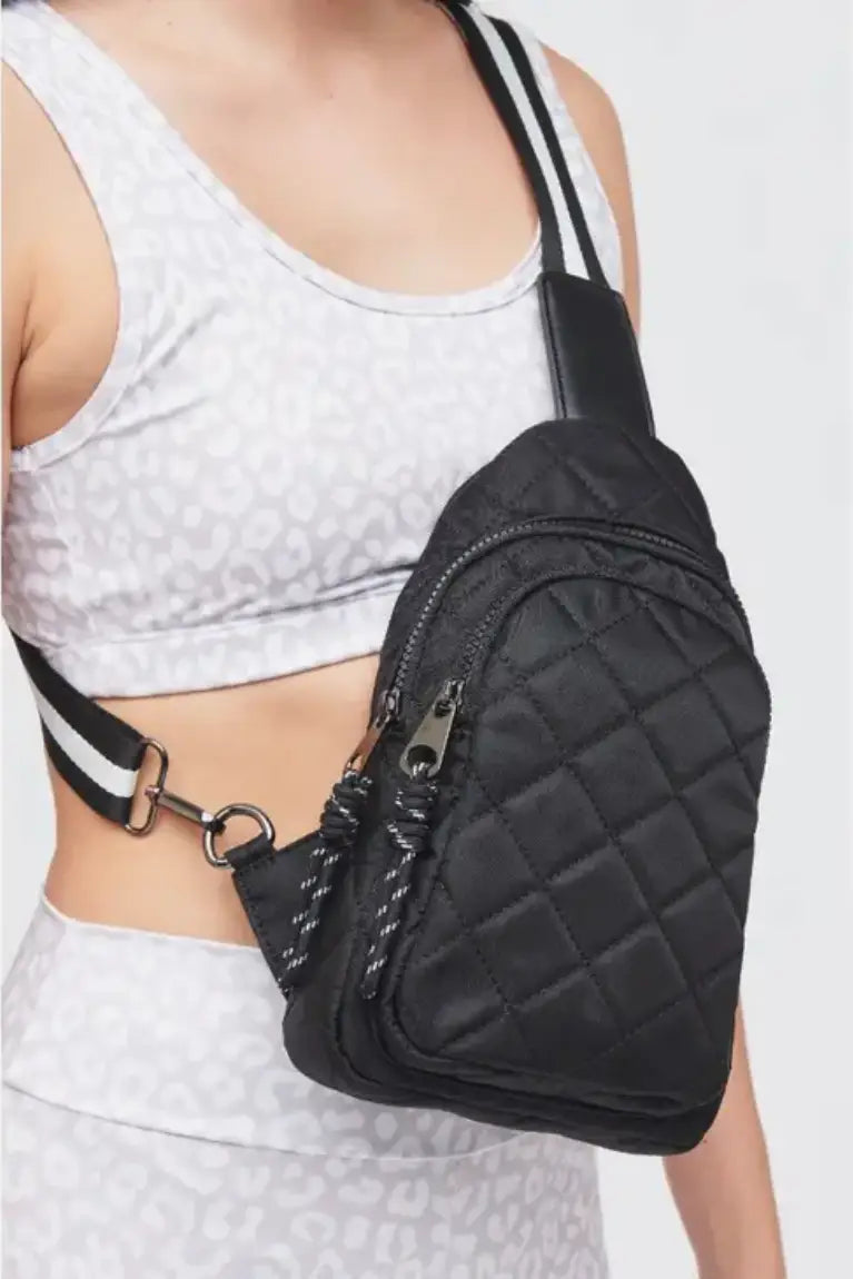 Black Quilted Sling Bag - Bags & Belts