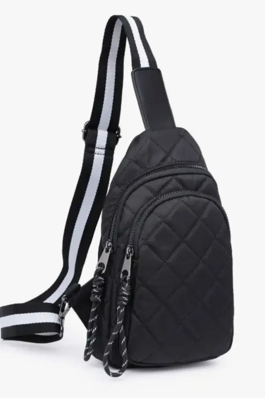 Black Quilted Sling Bag - Bags & Belts