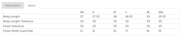 Size Chart