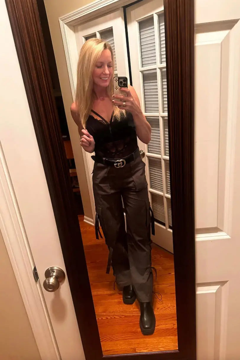 Crush It Girl Lace Panel Bodysuit - Shirts & Tops