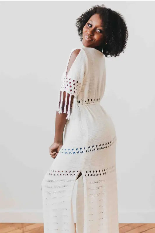 Camila Crochet Kimono - OUTERWEAR