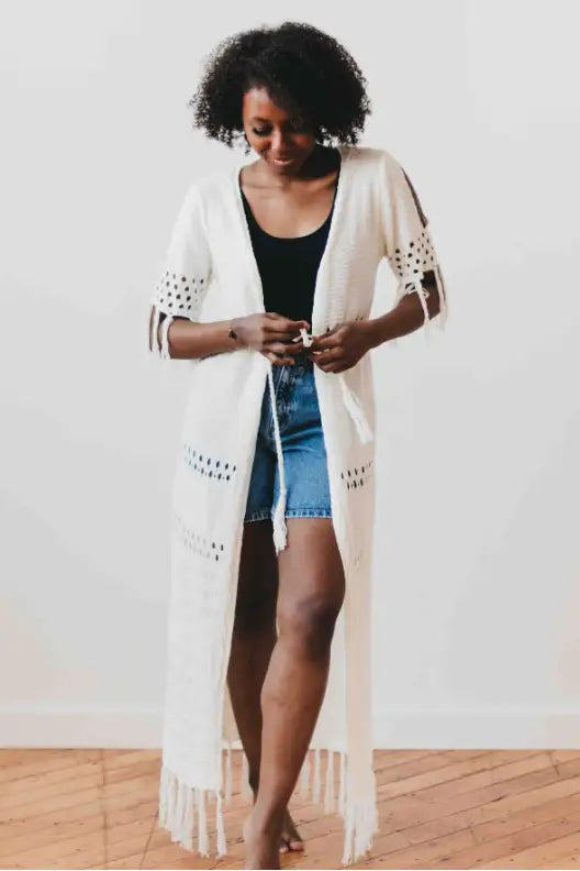 Camila Crochet Kimono - OUTERWEAR
