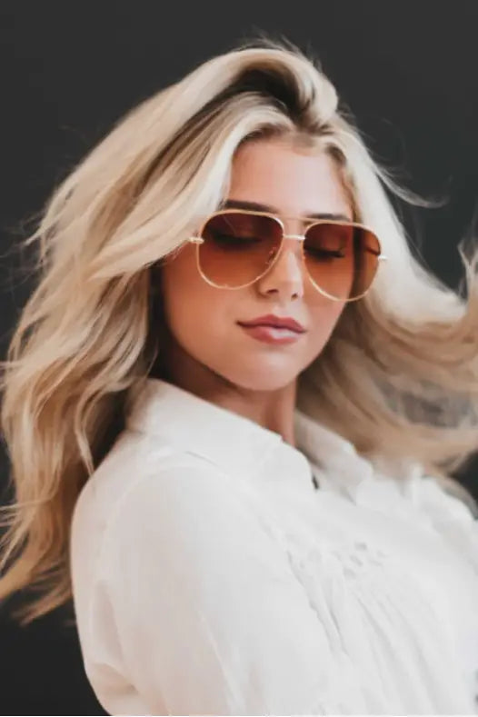 Alexa Blush Aviator Sunglasses - Sunglasses