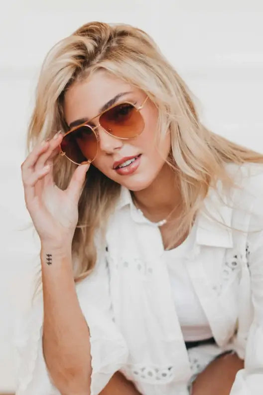 Alexa Blush Aviator Sunglasses - Sunglasses