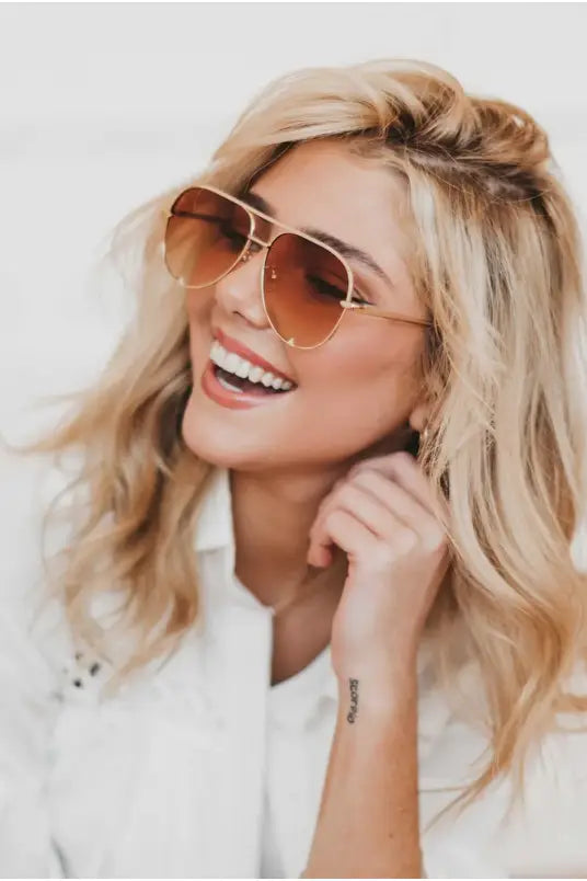 Alexa Blush Aviator Sunglasses - Sunglasses