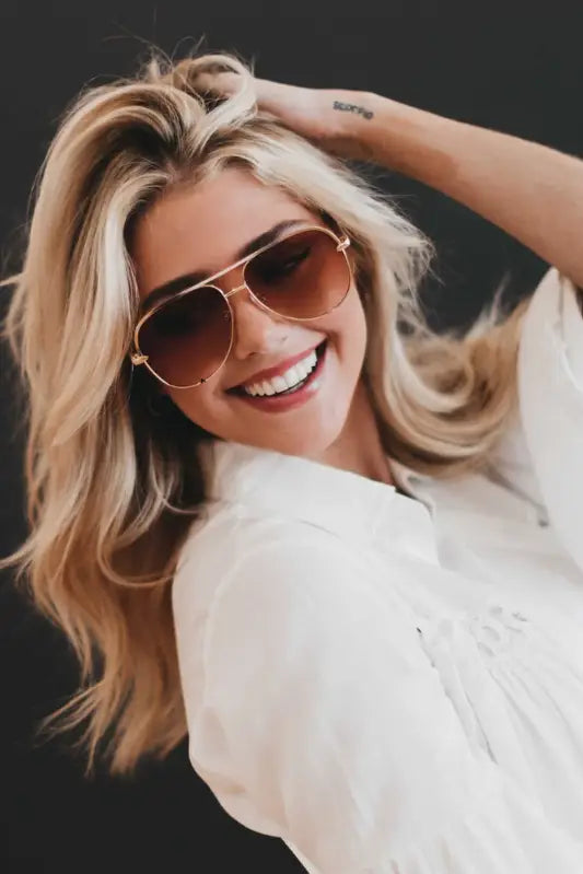 Alexa Blush Aviator Sunglasses - Sunglasses