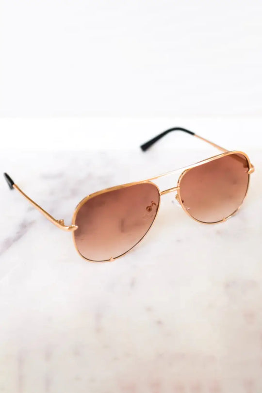 Alexa Blush Aviator Sunglasses - Sunglasses