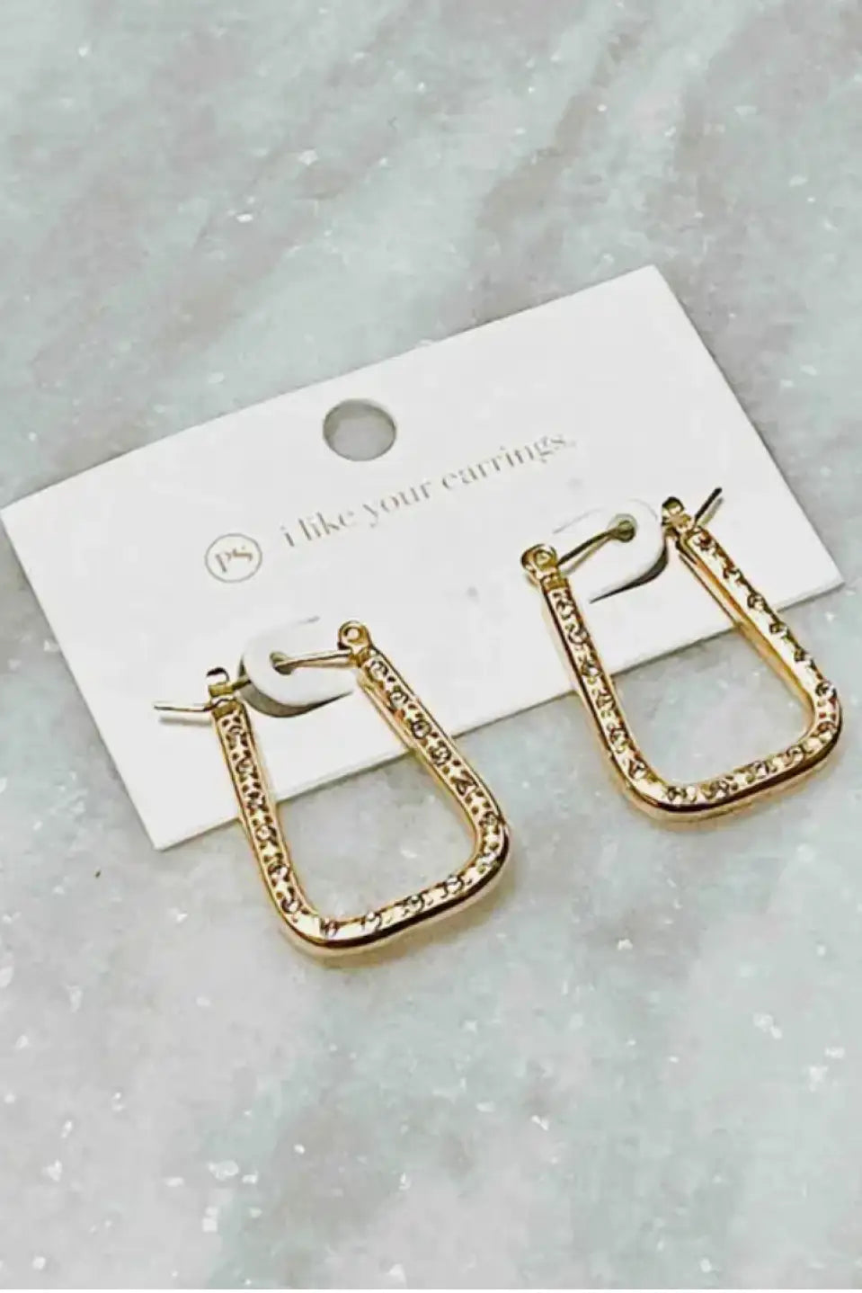 Diamond Square Hoop Earrings *WATERPROOF* - Jewelry