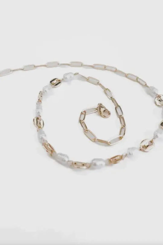Perla Pearl Oval Chain Necklace - Jewelry