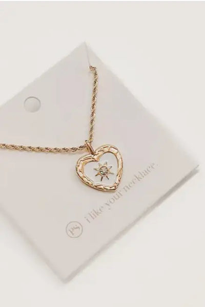 Very Vintage Heart Star Necklace - Jewelry