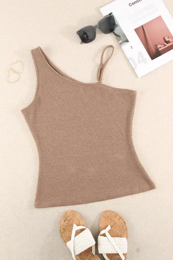 Victoria Mocha Waffle Knit Top - Tops